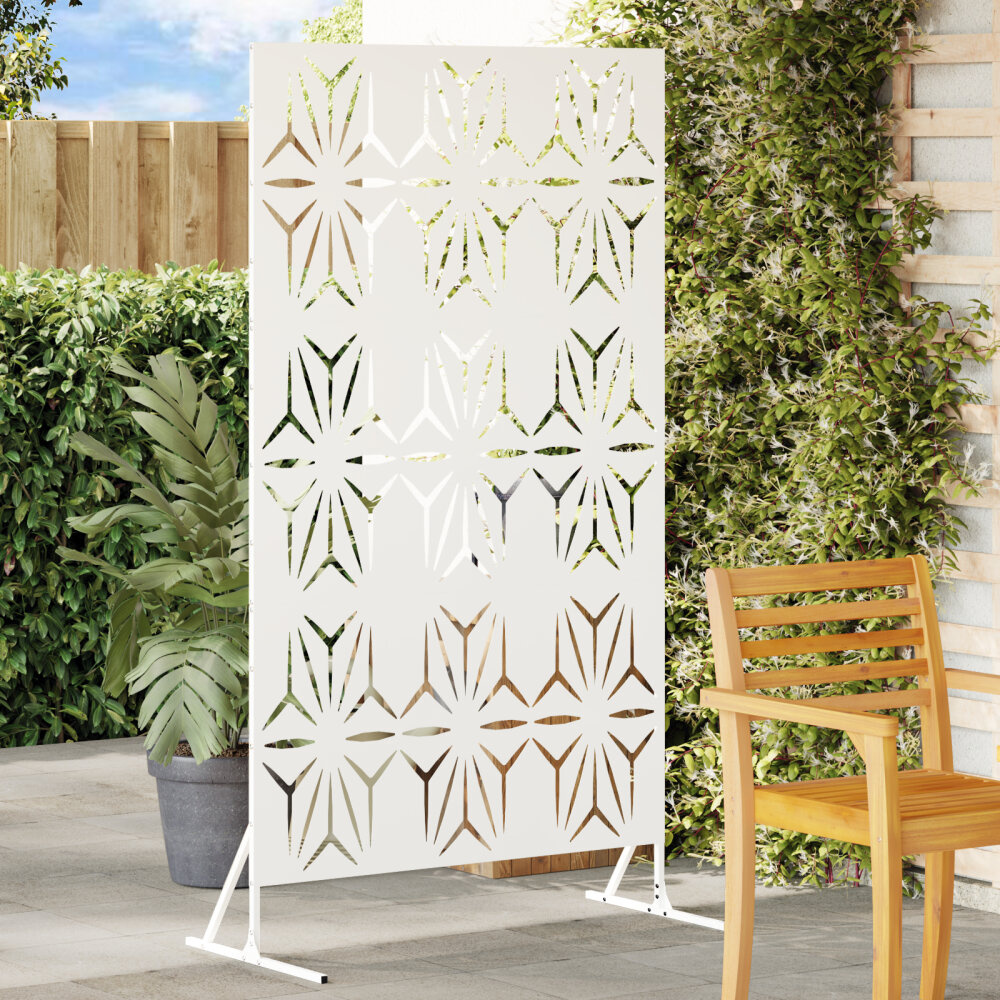 VidaXL Metaal Hek Paneel Wit Metaal Groot Decoratieve Inzetstukken