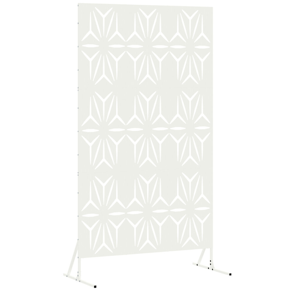 VidaXL Metaal Hek Paneel Wit Metaal Groot Decoratieve Inzetstukken