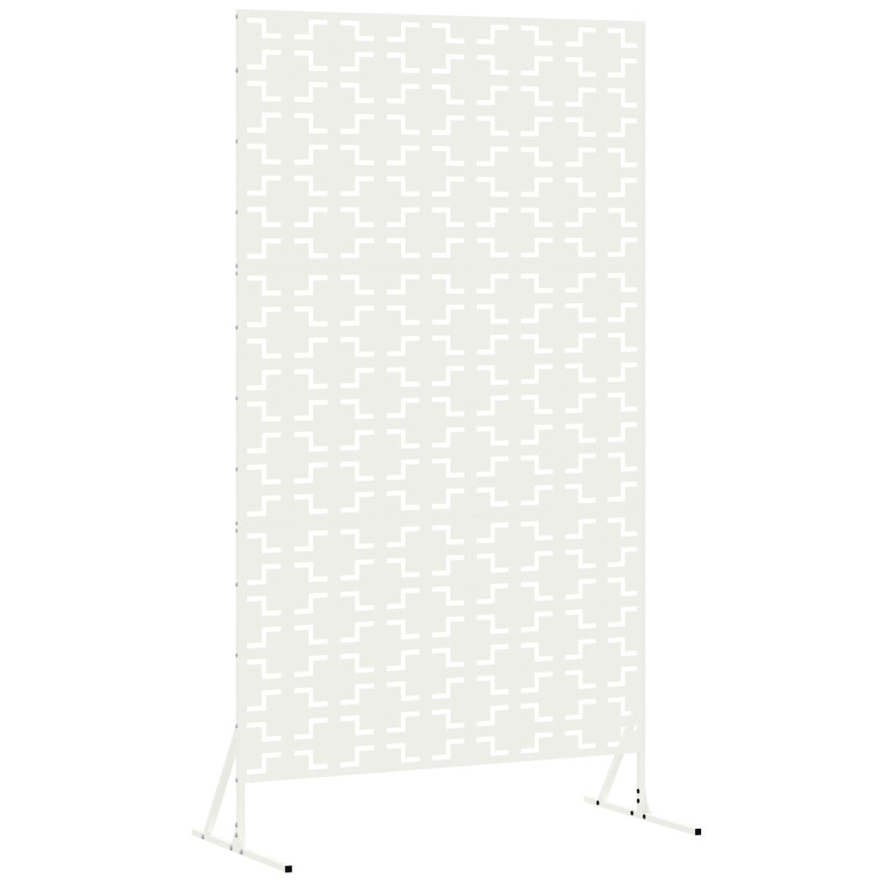 VidaXL Metalen Hekpaneel Wit Metaal Groot Decoratieve Inzetstukken