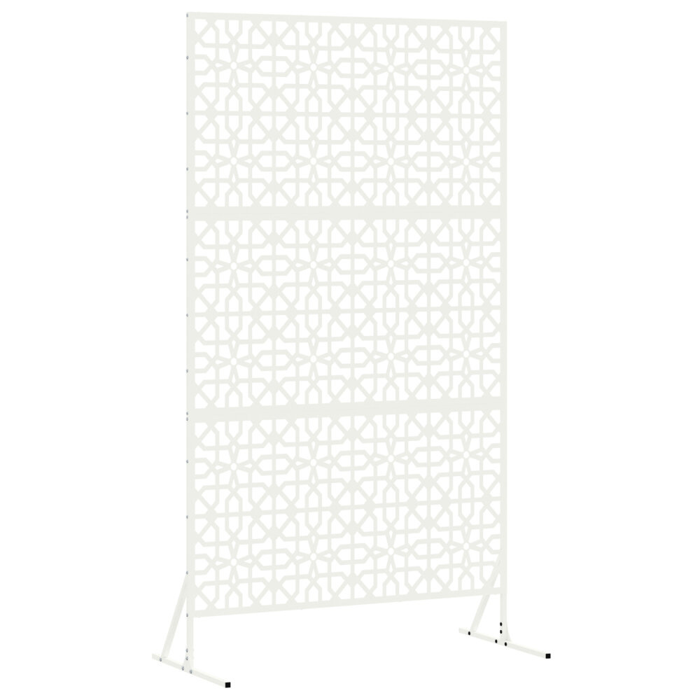 VidaXL Bloemenhek paneel Wit Metaal Middelgroot Decoratieve inzetstukken