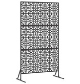 VidaXL Metalen Schuttingpaneel Zwart Metaal Groot Patroon