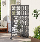 VidaXL Metalen Schuttingpaneel Zwart Metaal Groot Patroon