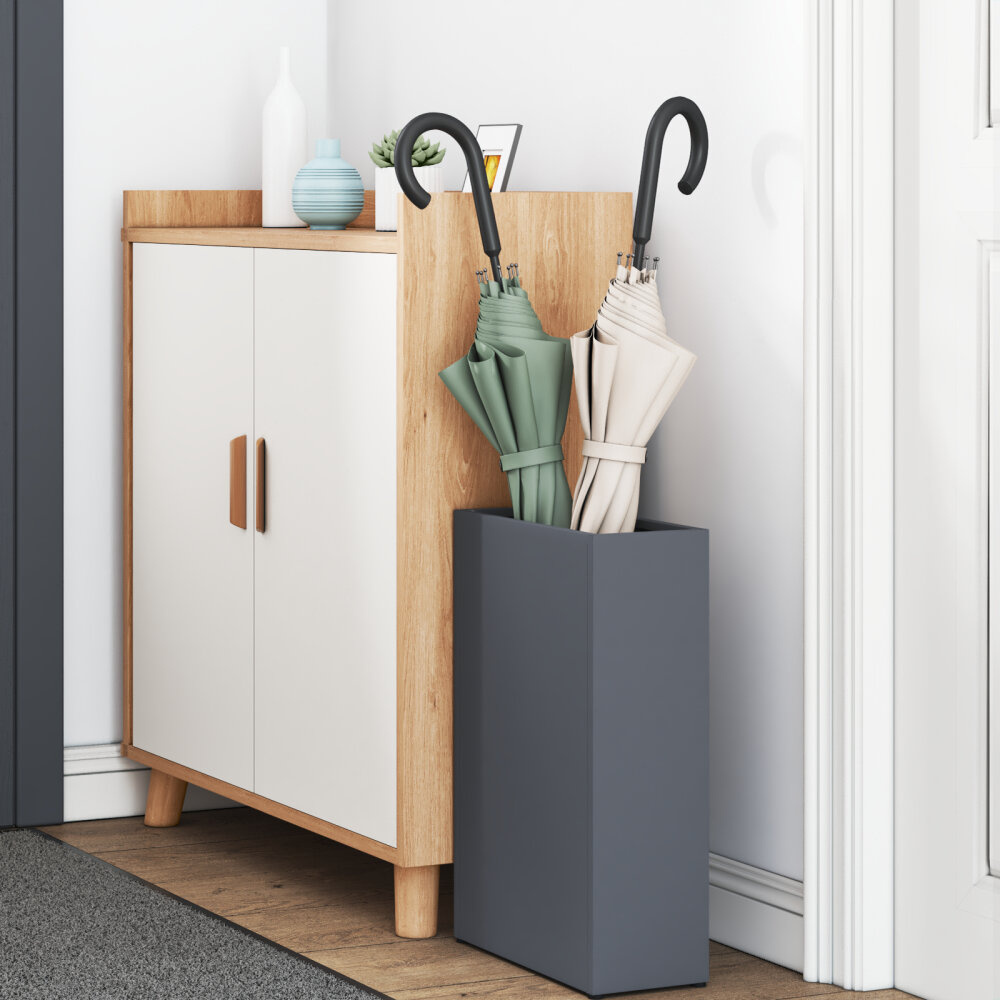 VidaXL Paraplubak Anthraciet Metaal Middelgroot Paraplubak Rechthoekig