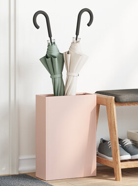 VidaXL Paraplubak Roze Metaal Middelgroot Roze Paraplubak Rechthoekig