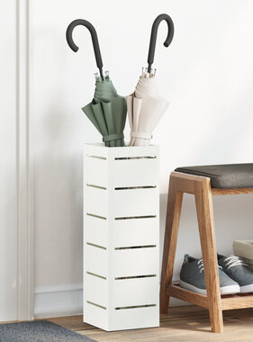 VidaXL Paraplubak Wit Hout Standaard Paraplubak Eigentijds