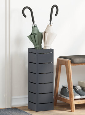 VidaXL Paraplubak Anthraciet Metaal Middelgroot Decoratieve Inzetstukken