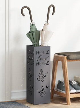 VidaXL Paraplubak Anthraciet Metaal Medium Decoratieve Inzetstukken