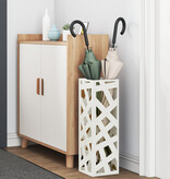 VidaXL Parapluhouder Wit Metaal Standaard Parapluhouder Rechthoekig