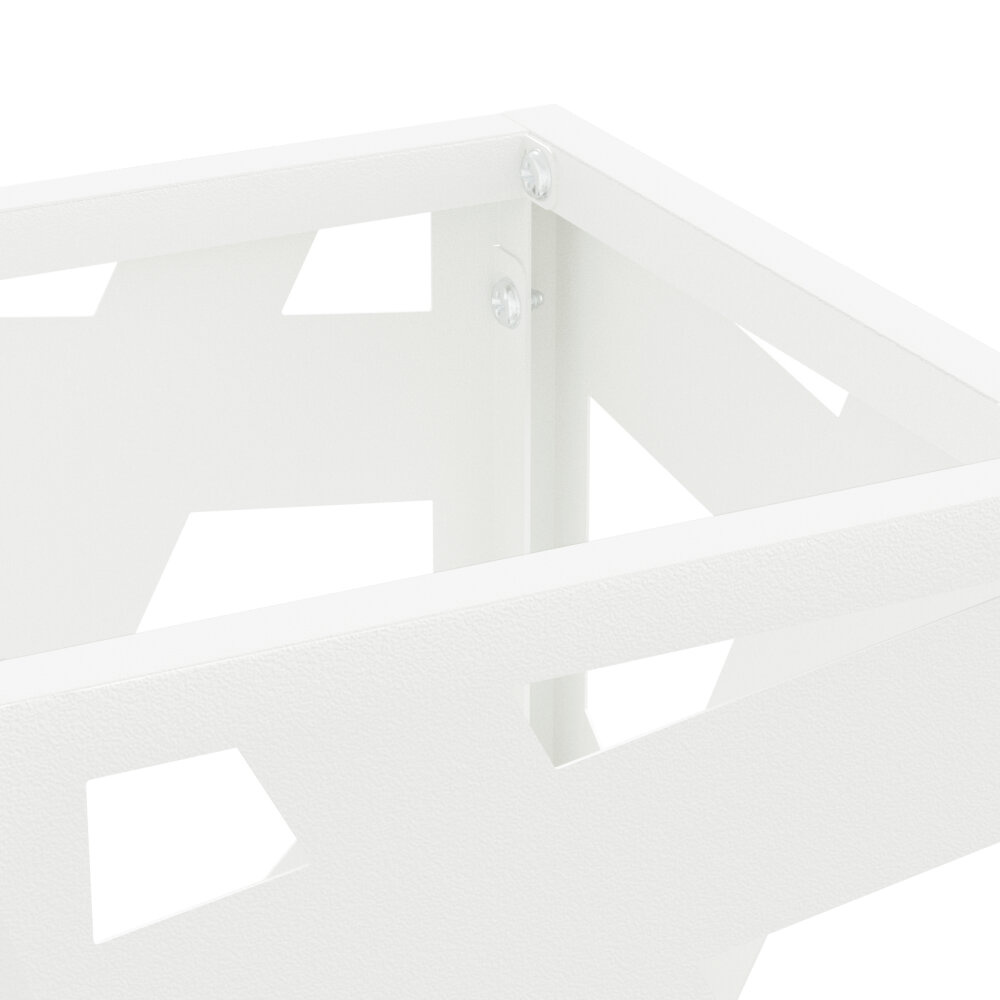 VidaXL Parapluhouder Wit Metaal Standaard Parapluhouder Rechthoekig