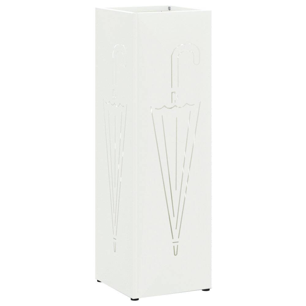 VidaXL Paraplubak Wit Metaal Compact Paraplubak Rechthoekig Modern