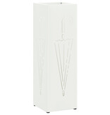 VidaXL Paraplubak Wit Metaal Compact Paraplubak Rechthoekig Modern