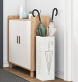 VidaXL Paraplubak Wit Metaal Compact Paraplubak Rechthoekig Modern