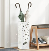 VidaXL Paraplubak Wit Metaal Standaard Motief Paraplubak Rechthoekig