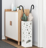 VidaXL Paraplubak Wit Metaal Standaard Motief Paraplubak Rechthoekig