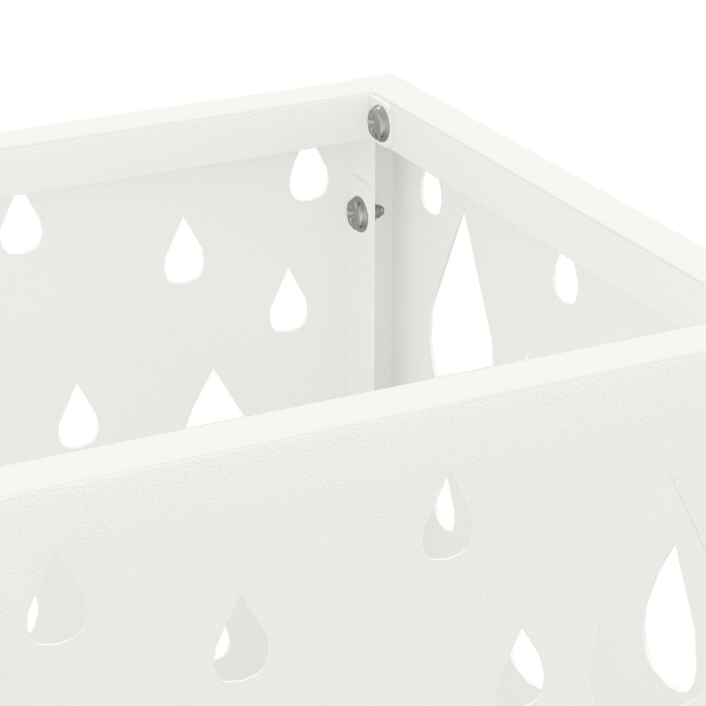 VidaXL Paraplubak Wit Metaal Standaard Motief Paraplubak Rechthoekig