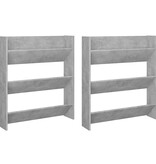 VidaXL Wandschoenenkasten 2 st 80x18x90 cm spaanplaat betongrijs