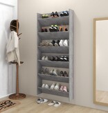VidaXL Wandschoenenkasten 2 st 80x18x90 cm spaanplaat betongrijs