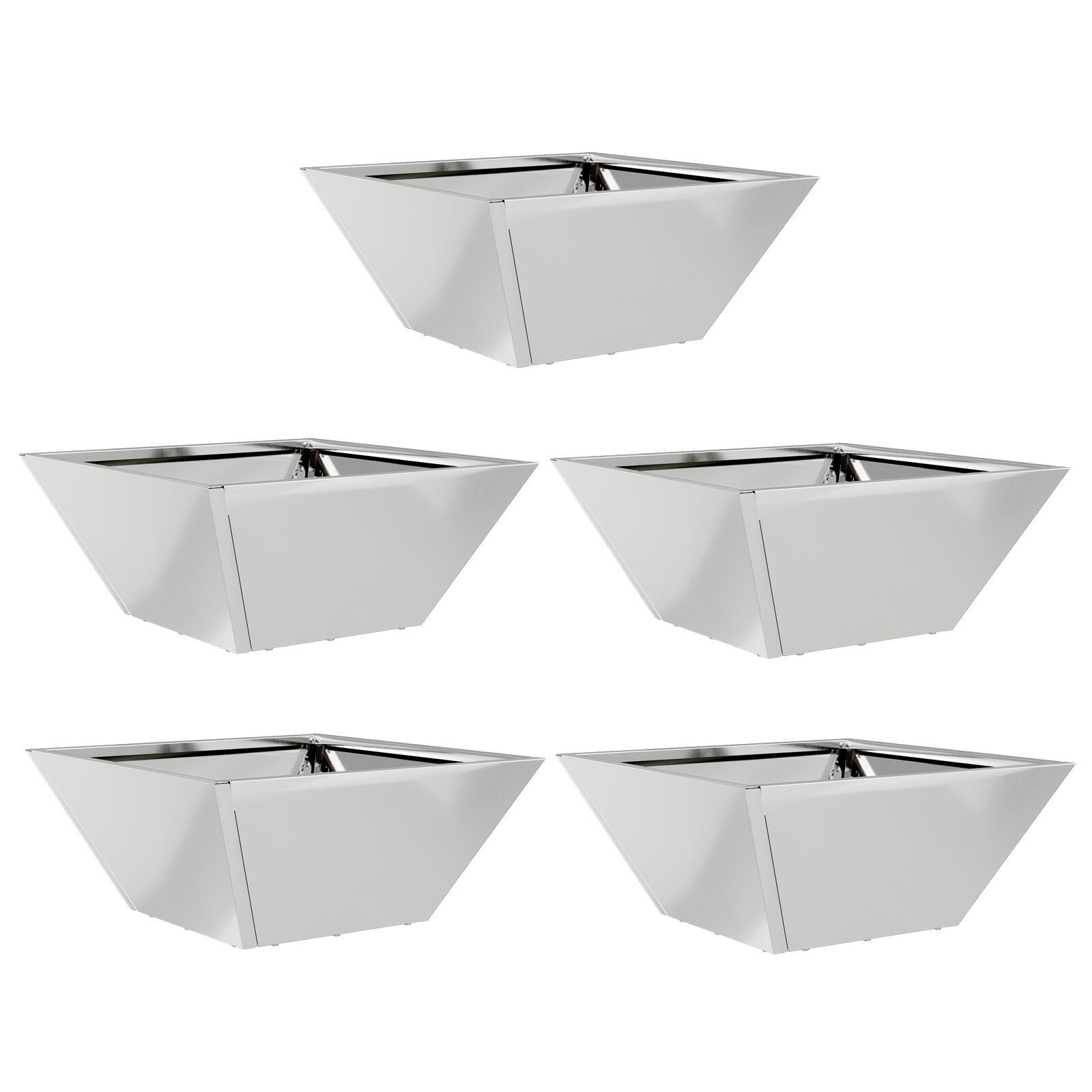 VidaXL Set Metalen Plantenbakken Gegalvaniseerd staal 35 x 35 x 15 cm