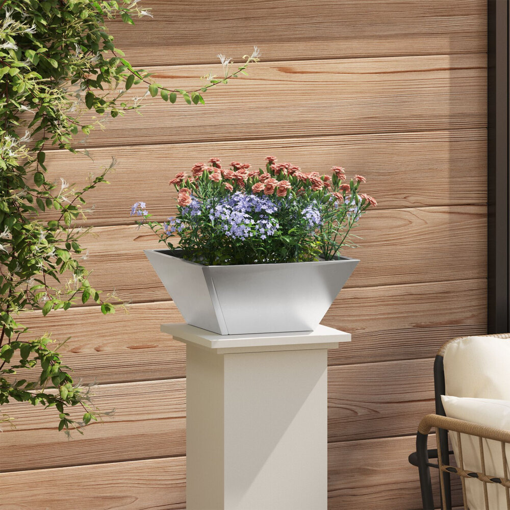 VidaXL Metalen Planter Roestvrijstaal 35 x 35 x 15 cm Metalen Planter