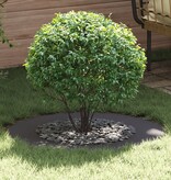 VidaXL Plastic Plantenbak Zwart Kunststof Groot Rond Modern