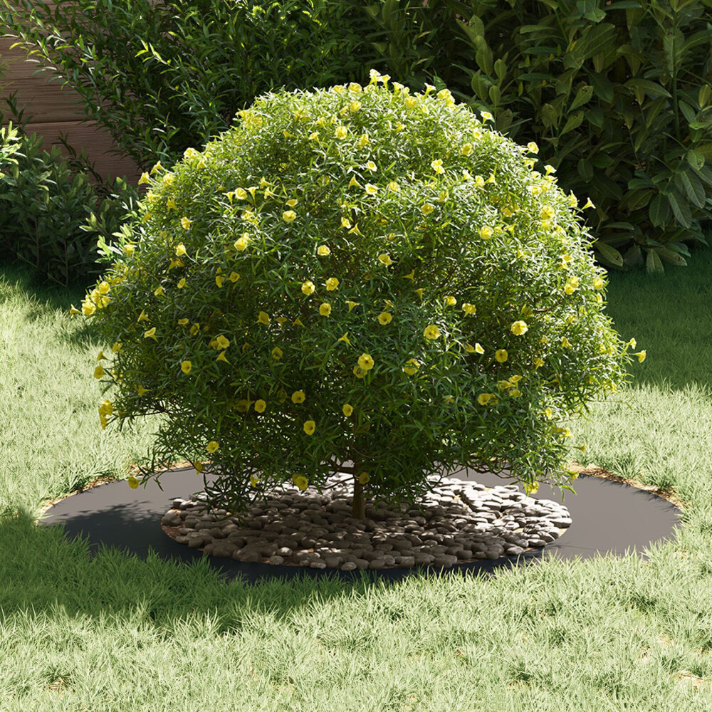 VidaXL Plastic Plantenbak Zwart Kunststof Groot Rond Modern