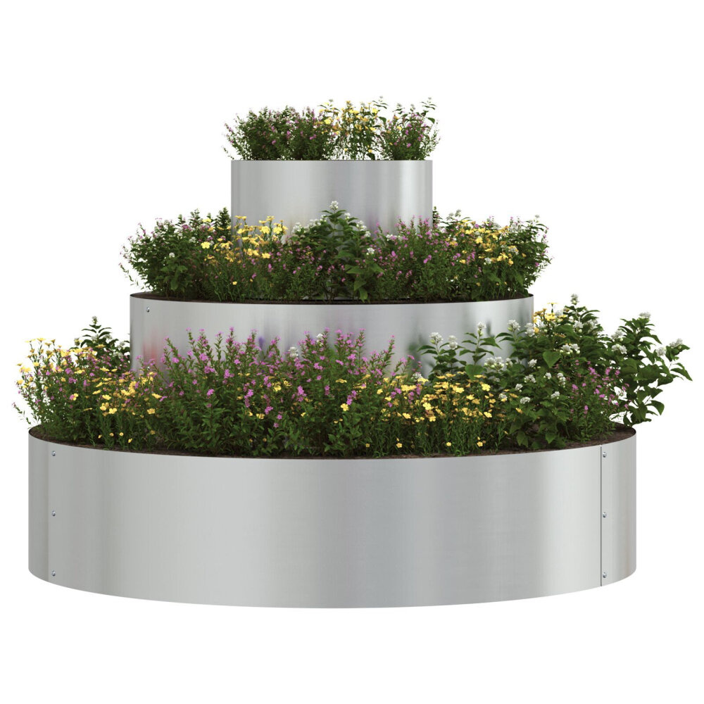 VidaXL Metalen Planter Gegalvaniseerd staal Ø 90 cm Duurzaam
