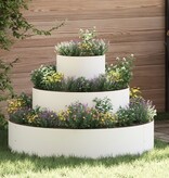 VidaXL Metalen Plantenbak Staal/Wit Poedergecoat Staal Groot