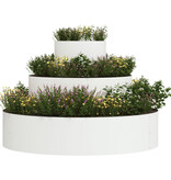 VidaXL Metalen Plantenbak Staal/Wit Poedergecoat Staal Groot