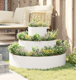 VidaXL Metalen Plantenbak Staal/Wit Poedergecoat Staal Groot