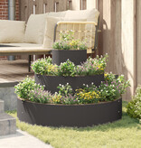 VidaXL Metaal Plantenbak Staal/zwarte Staal Groot Modulaire