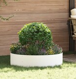 VidaXL Witte Plantenbak Set Wit Metaal Groot Plantenbak Cilindrisch