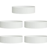 VidaXL Witte Plantenbak Set Wit Metaal Groot Plantenbak Cilindrisch