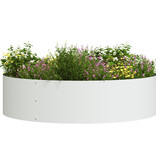 VidaXL Witte Plantenbak Set Wit Metaal Groot Plantenbak Cilindrisch