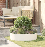 VidaXL Witte Plantenbak Set Wit Metaal Groot Plantenbak Cilindrisch