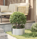 VidaXL Grijze Metalen Pot Gegalvaniseerd Metaal Klein