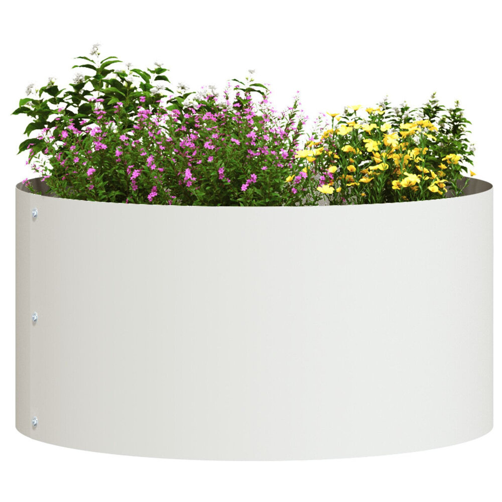 VidaXL Witte Metalen Plantenbakken Wit Metaal 40 cm diameter