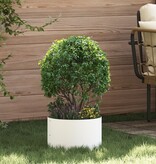 VidaXL Witte Metalen Pot Wit Metaal Gemiddeld Decoratieve Inzetstukken