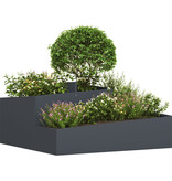 VidaXL Potten & Plantenbakken Anthraciet Plastic Groot Metalen Planter