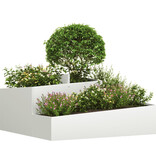 VidaXL Potten & Plantenbakken Wit Kunststof Medium Decoratieve Inzetten