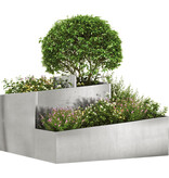 VidaXL Plantenbak 80x80x50 cm Roestvrijstaal