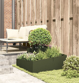 VidaXL Planter Olijfgroen 80x80x50 cm Koudgewalst Staal