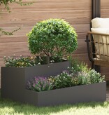 VidaXL Plantenbak Zwart 80x80x50 cm Koudgewalst Staal