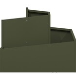 VidaXL Metalen Plantenbak Olijfgroen Metaal Medium Stapelbaar Modern