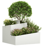 VidaXL Kunststof Plantenbak Wit Kunststof Middelgroot