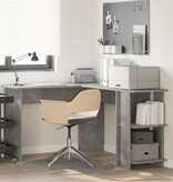 VidaXL Betonnen Grijs Hoekbureau Betonnen grijs Spaanplaat Medium