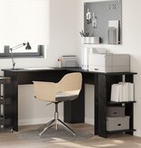 VidaXL Zwart Eiken Hoekbureau Zwart Eiken MDF Medium Hoekbureau