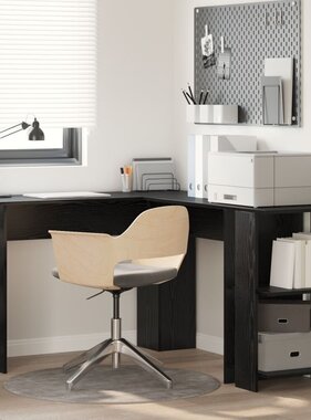 VidaXL Zwart Eiken Hoekbureau Zwart Eiken MDF Medium Hoekbureau