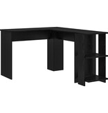 VidaXL Zwart Eiken Hoekbureau Zwart Eiken MDF Medium Hoekbureau