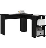 VidaXL Zwart Eiken Hoekbureau Zwart Eiken MDF Medium Hoekbureau