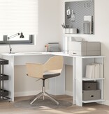 VidaXL Wit Hoekbureau Wit Bewerkt Hout Groot Opslag Hoekbureau